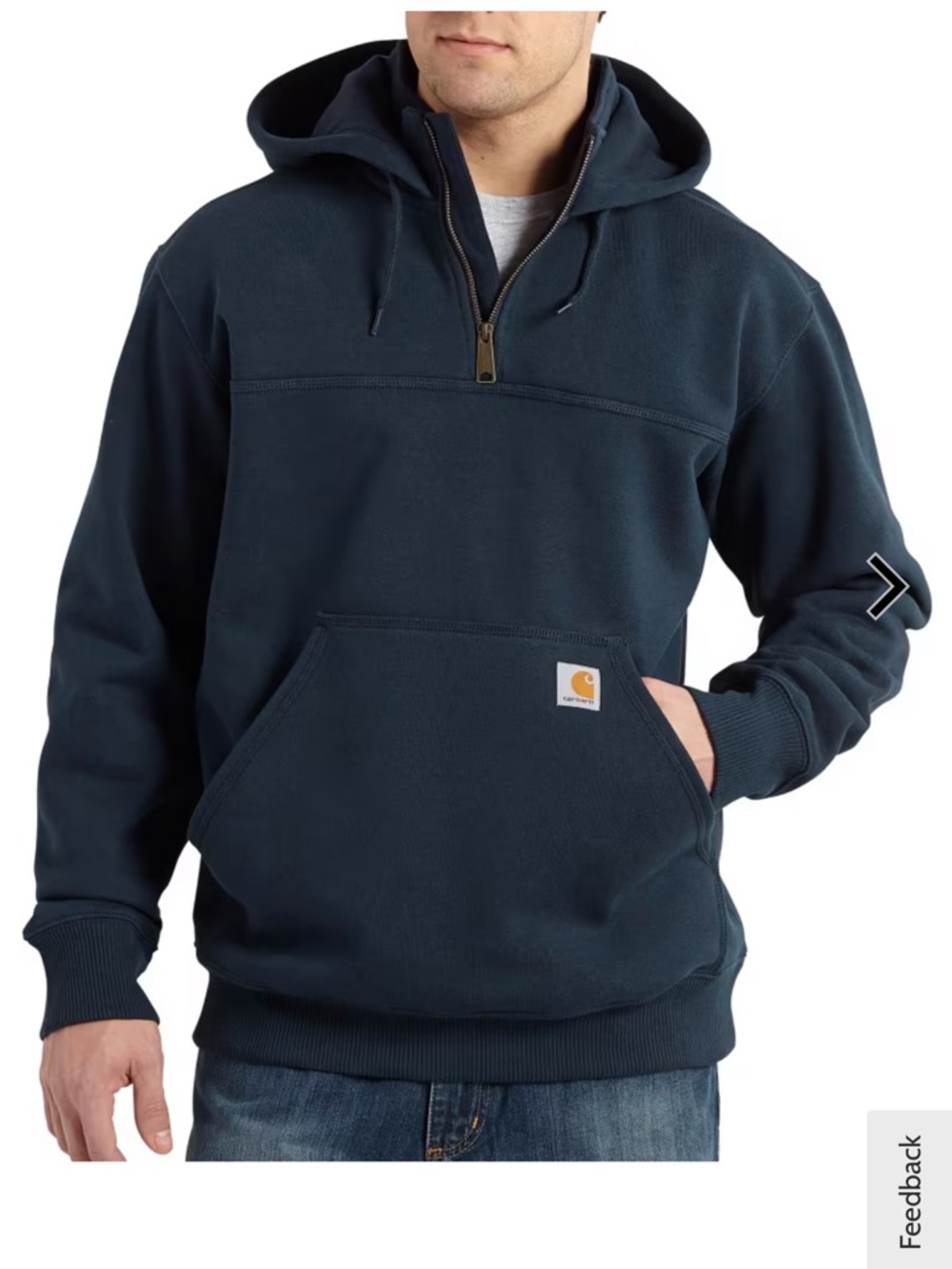 Carhartt Navy Half-Zip Hooded Sweatshirt